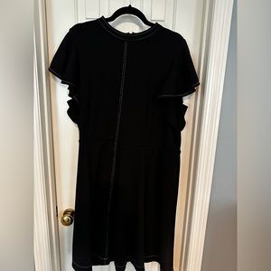 Black Anthropolgie dress with white stitching 2X